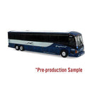 Iconic Replicas N 1600569 MCI D4505 Coach, Assembled, Greyhound (Newclassic Scheme; 2-Tone blue, white, silver)