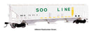 PREORDER Walthers Mainline HO 910-49074 57' Trinity 4750 3-Bay Covered Hopper, Soo Line