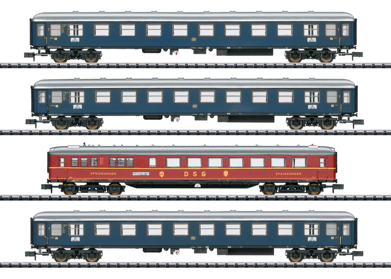 Minitrix N 15132 MERKUR Express Train Passenger Car Set, Deutsche Reichsbahn