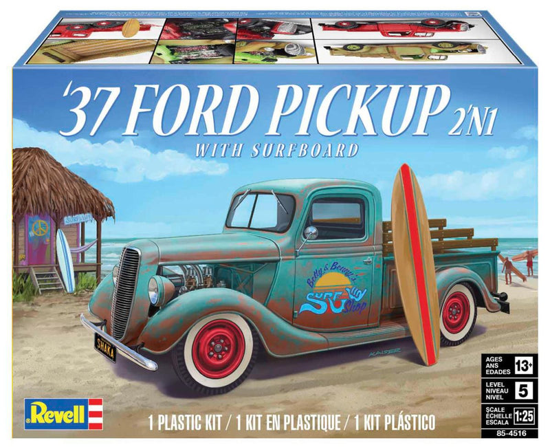 Revell 854516 37 Ford Pickup 2n1 W/ Surfboard Skill 5