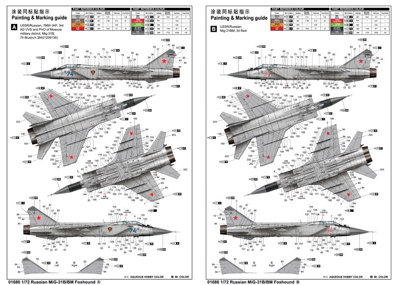 Trumpeter Russian MiG-31B/BM Foxhound 01680 1:72