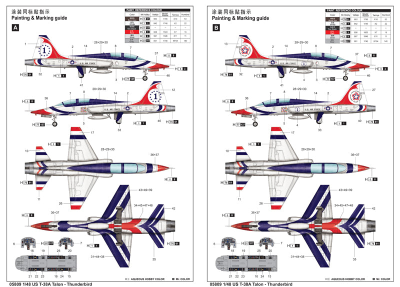 Trumpeter US T-38A Talon - Thunderbird 05809 1:48