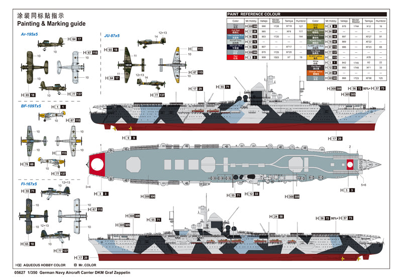 Trumpeter German Navy Aircraft Carrier DKM Graf Zeppelin 05627 1:350