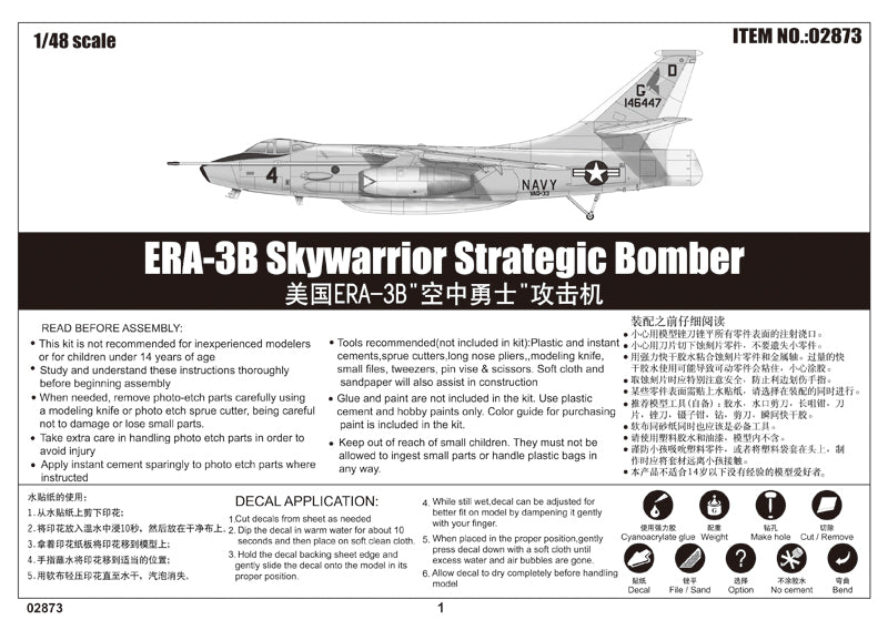 Trumpeter ERA-3B Skywarrior Strategic Bomber 02873 1:48