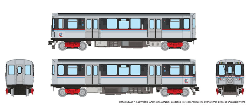 PREORDER Rapido N 588502 CTA 2600 Budd Series L Car Set, Chicago Transit Authority As Delivered (2-Pack) (DCC & Sound Equipped)