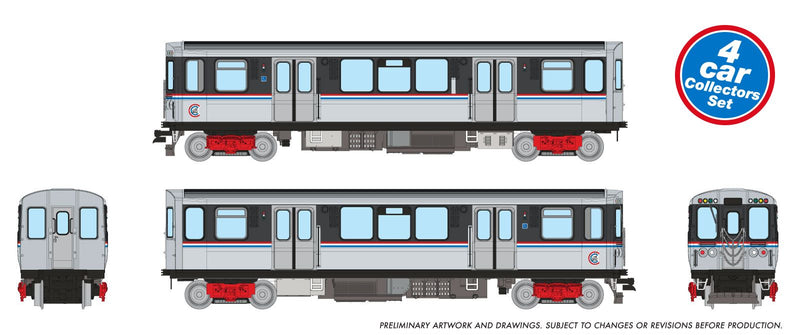 PREORDER Rapido N 588501 CTA 2600 Budd Series L Car Set, Chicago Transit Authority As Delivered (4-Pack) (DCC & Sound Equipped)