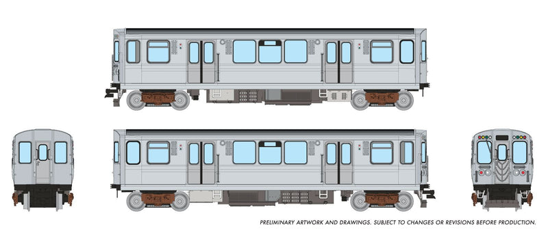 PREORDER Rapido N 588509 CTA 2600 Budd Series L Car Set, Chicago Transit Authority Unlettered (2-Pack) (DCC & Sound Equipped)