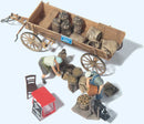 Preiser HO 10742 Wooden Potato Cart and Market Stand