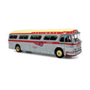 Iconic Replicas HO 870565 1959 GM PD4104 Coach Bus, Assembled, Continental Trailways (silver, red, tan)