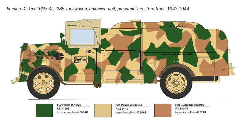 Italeri 2808 - SCALE 1 : 48 OPEL BLITZ TANKWAGEN Kfz.385