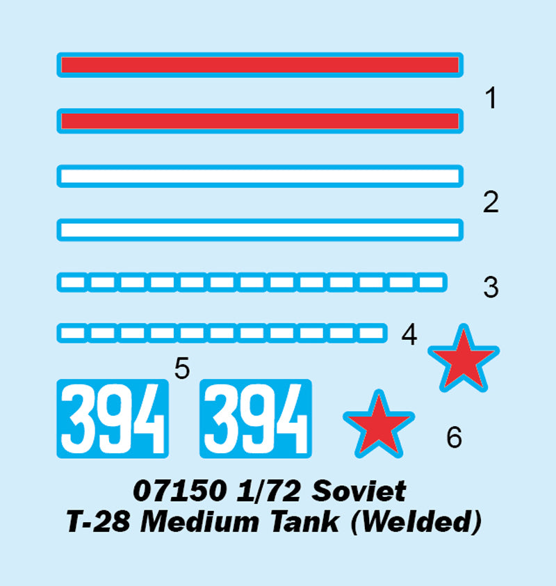 Trumpeter Soviet T-28 Medium Tank (Welded) 07150 1:72