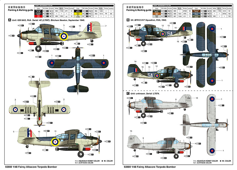 Trumpeter Fairey Albacore Torpedo Bomber 02880 1:48