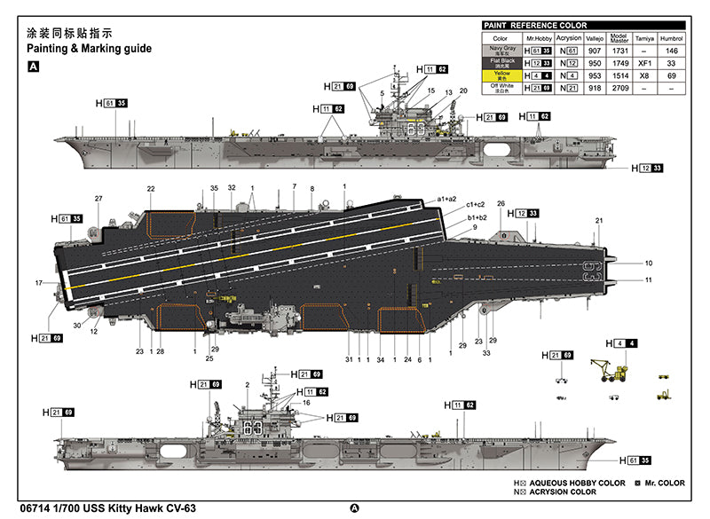 Trumpeter USS Kitty Hawk CV-63 06714 1:700