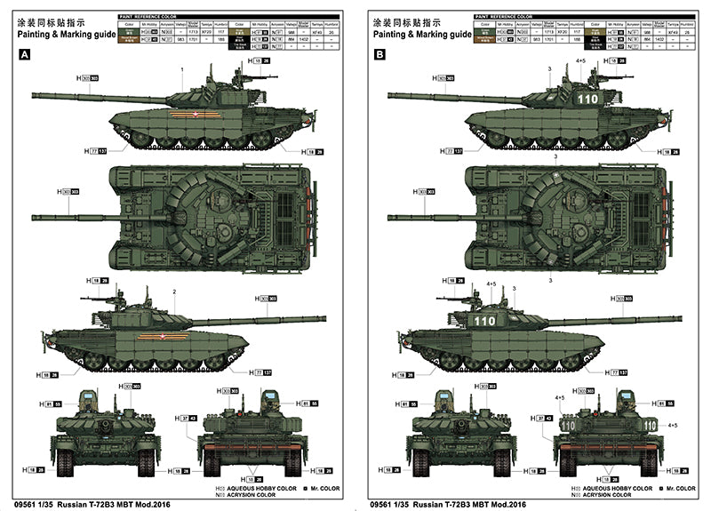 Trumpeter Russian T-72B3 MBT Mod.2016 09561 1:35