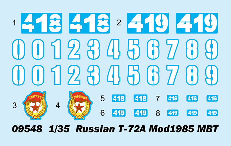 Trumpeter Russian T-72A Mod1985 MBT 09548 1:35