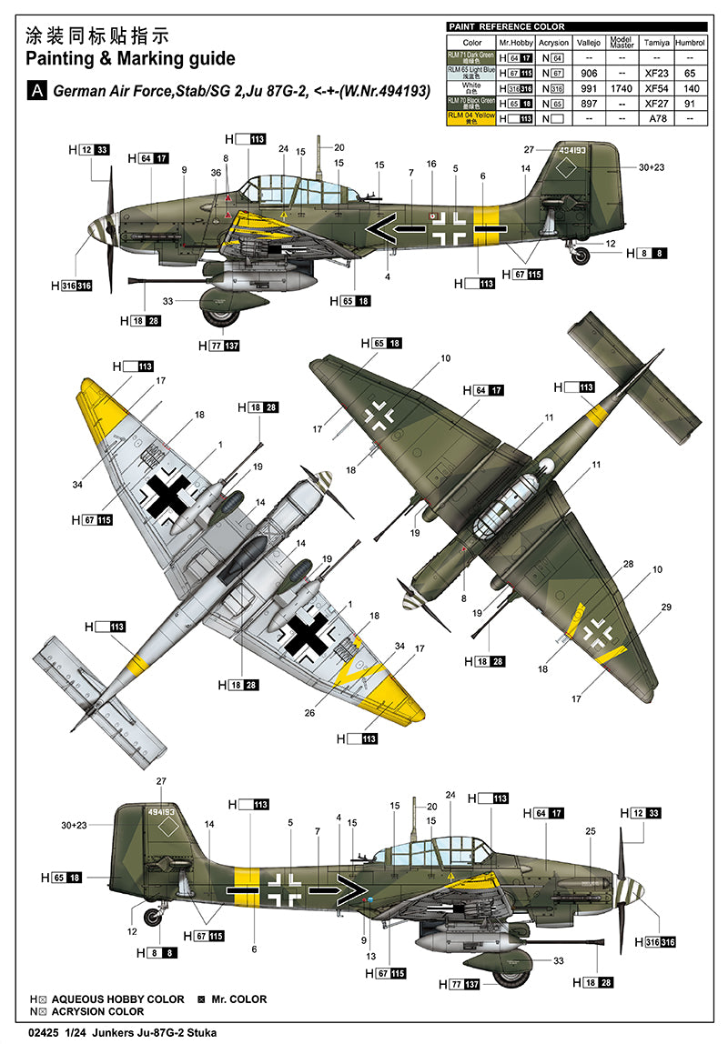 Trumpeter Junkers Ju-87G-2 Stuka 02425 1:24