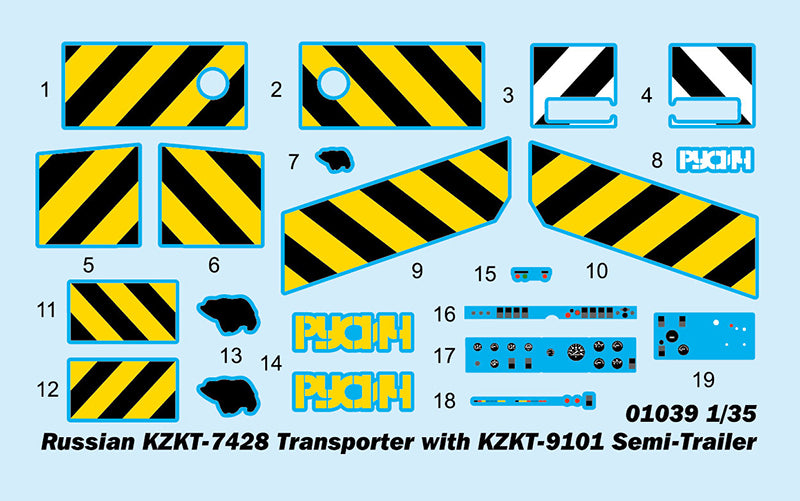 Trumpeter 01039 Russian KZKT-7428 Transporter with KZKT-9101 Semi-Trailer 1:35