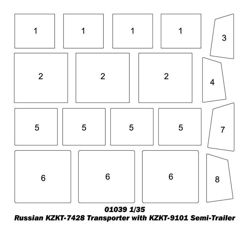 Trumpeter 01039 Russian KZKT-7428 Transporter with KZKT-9101 Semi-Trailer 1:35
