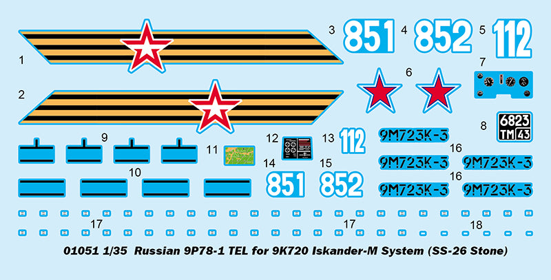 Trumpeter 01051 Russian 9P78-1 TEL for 9K720 Iskander-M System (SS-26 Stone) 1:35