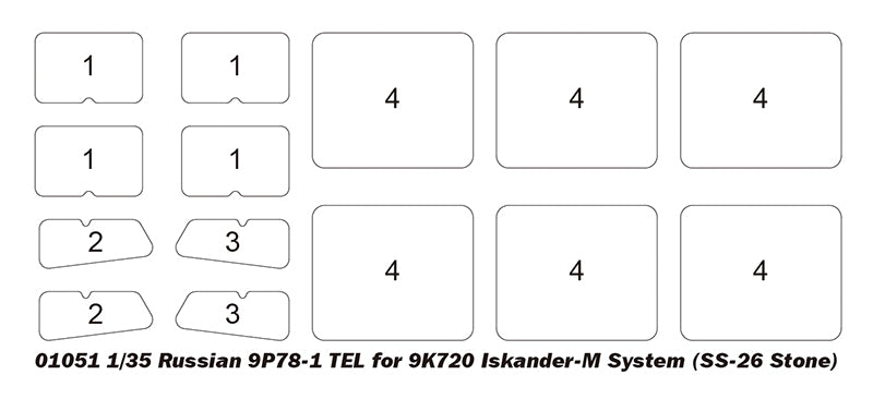 Trumpeter 01051 Russian 9P78-1 TEL for 9K720 Iskander-M System (SS-26 Stone) 1:35