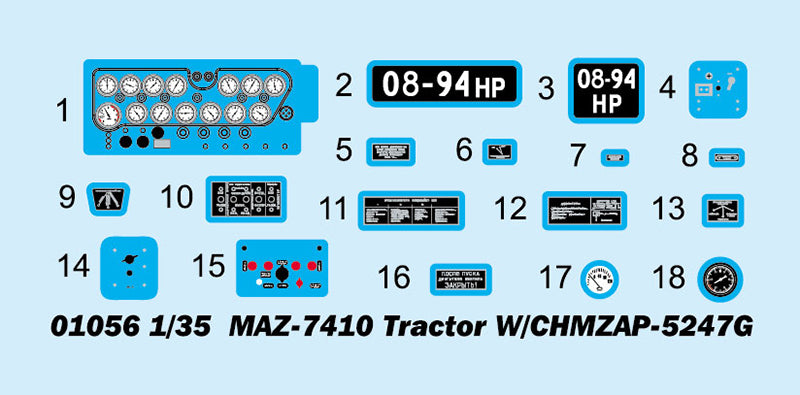 Trumpeter 01056 MAZ-7410 Tractor W/CHMZAP-5247G 1:35