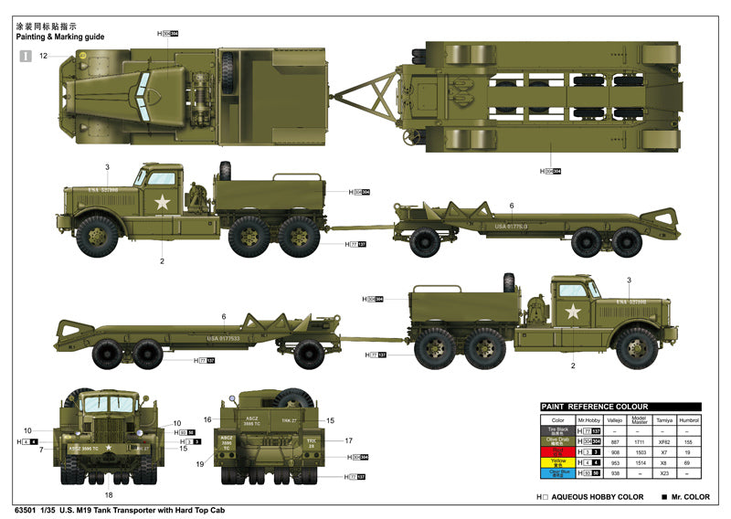 I Love Kit 63501 1:35 U.S. M19 Tank Transporter With Hard Top Cab