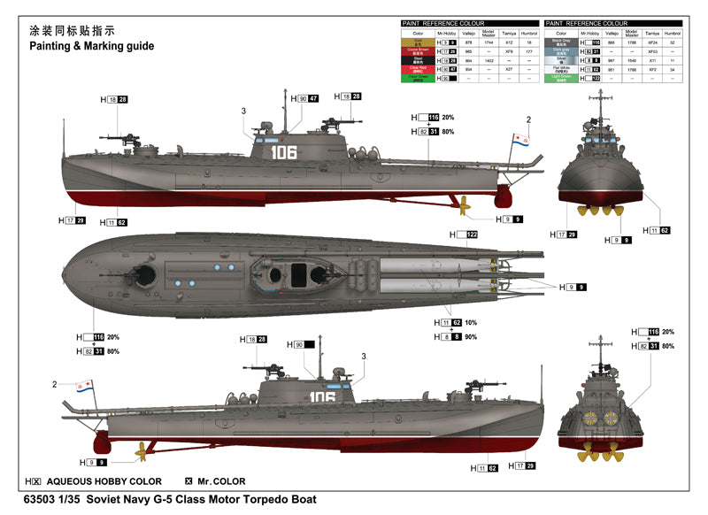 I Love Kit 63502 1:35 Soviet Navy G-5 Class Motor Torpedo Boat