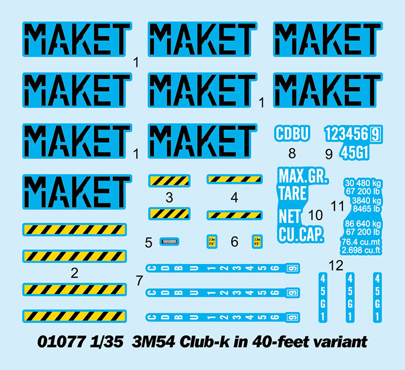 Trumpeter 01077 3M54 Club-k in 40-feet variant 1:35