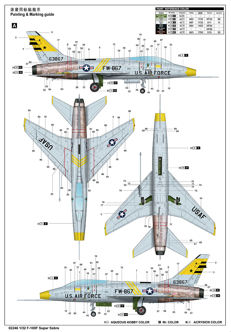 Trumpeter F-100F Super Sabre 02246 1:32