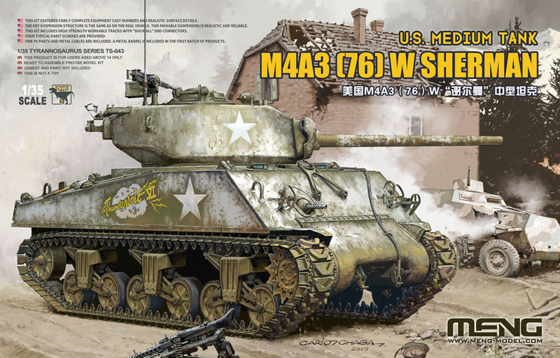 Meng-Model TS-043 U.S. MEDIUM TANK M4A3 (76) W SHERMAN 1:35