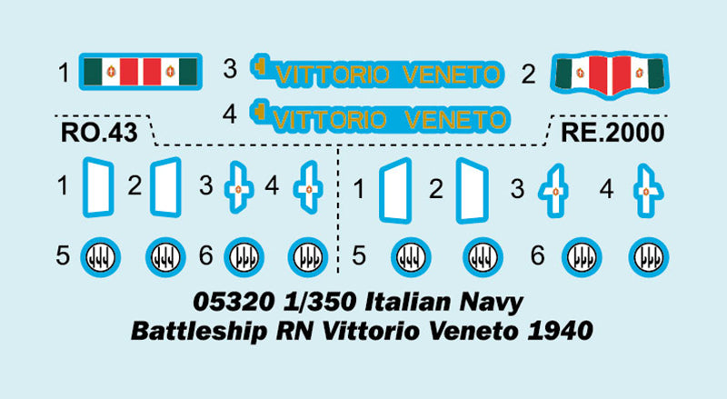 Trumpeter Italian Navy Battleship RN Vittorio Veneto 1940 05320 1:350