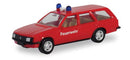 Herpa Models 94795 Opel Rekord Station Wagon - Assembled -- Fire Department (red, white, German Lettering), HO Scale