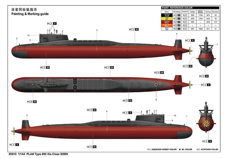 Trumpeter PLAN Type 092 Xia Class SSBN 05910 1:144