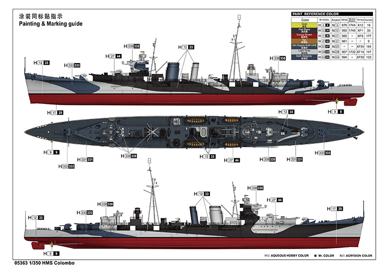 Trumpeter 05363 HMS Colombo 1:350