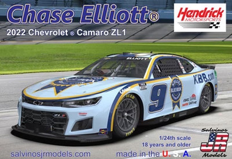 Salvinos JR Models 37469 Hendrick Motorsports Chase Elliott 2022 Camaro-Kelley Blue B