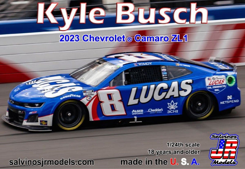 Salvinos JR Models 41302 Richard Childress Racing Kyle Busch 2023 Camaro Lucas Oil