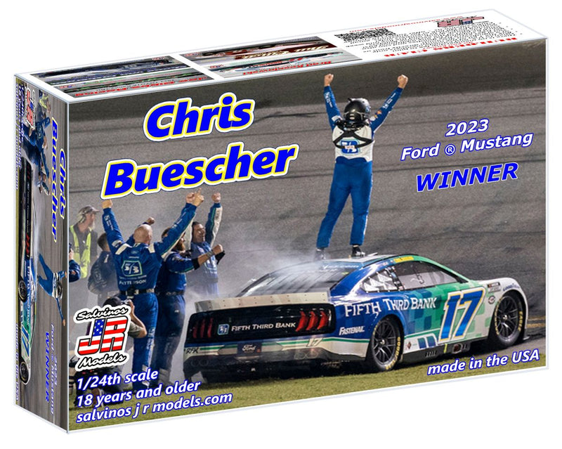 Salvinos JR Models 42238 RFK Racing 2023 Chris Buescher Ford Mustang Daytona Winner