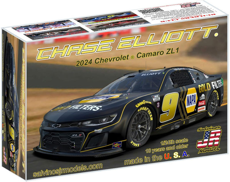Salvinos JR Models 46137 Hendrick Motorsports 2024 Chase Elliott Camaro NAPA GOLD