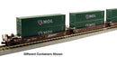 Kato 106-6210 Gunderson Maxi-I 5-Unit Container Well Car w/40' Containers - Ready to Run - BNSF Railway