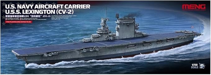 Meng-Model PS-002 USS Lexington Cv-2 Aircraft Carrier Model Set, 1:700