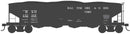 Bowser 43000 Class H21a 4-Bay Hopper with Clamshell Doors - Ready to Run -- Baltimore & Ohio 133007 (Class W-1, Blt. 4-11, black), HO