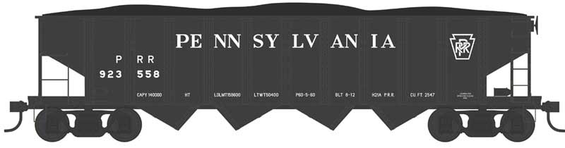 Bowser 43021 Class H21a 4-Bay Hopper - Ready to Run -- Pennsylvania Railroad 923599 (H21a, Blt. 8-12, black, large lettering), HO