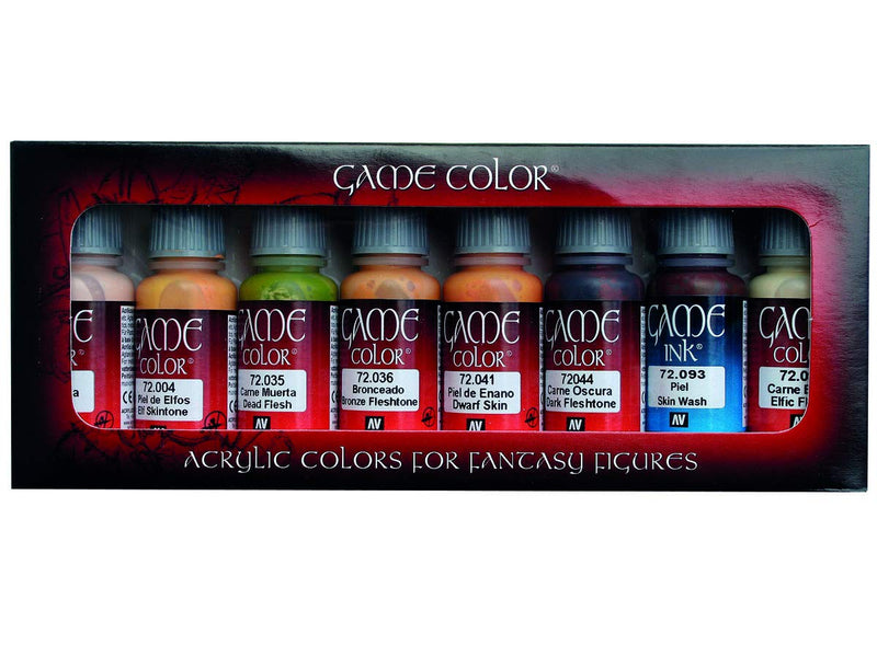 Vallejo Acrylic Paints 72295 Skin Tones Game Paint Set (8-Pack)