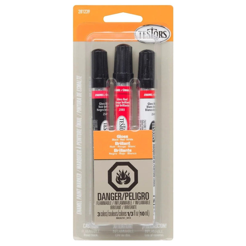 Rust-oleum 281239 Testors Paint Marker Set, White/Black/Red (3-Pack)