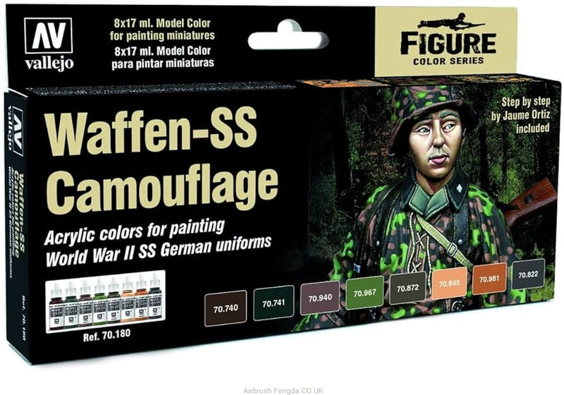 Vallejo Acrylic Paints 70180 Waffen SS Camo Paint Set (8-Pack)