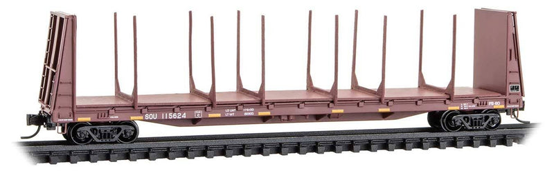 Micro-Trains N 054 00 431 61' 8" Bulkhead Flatcar with Log Bunks, Norfolk Southern SOU