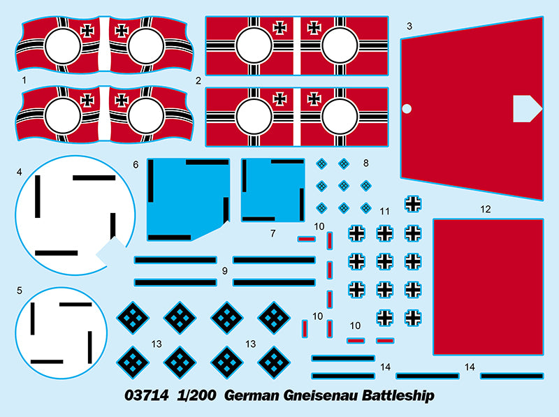 Trumpeter German Gneisenau Battleship 03714 1:200