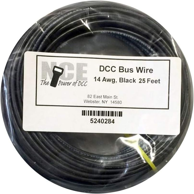 NCE 524284 14 AWG DCC Main Bus Wire, Black (25')