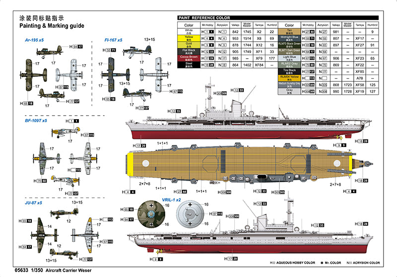 Trumpeter 05633 Aircraft Carrier Weser 1:350