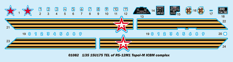 Trumpeter 15U175 TEL of RS-12M1 Topol-M ICBM complex 01082 1:35